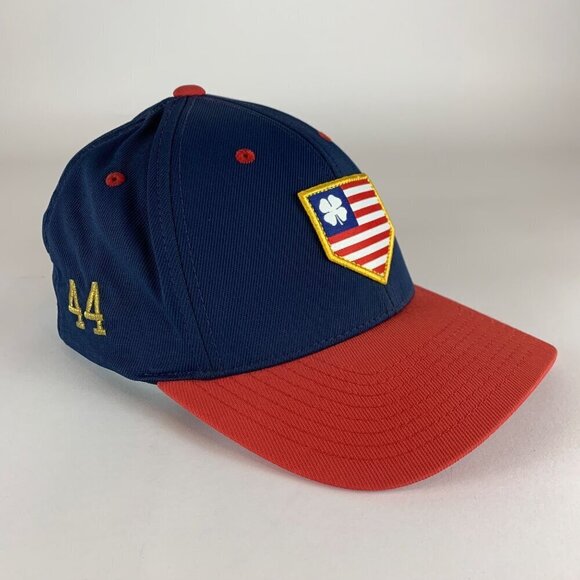 Black Clover x Rawlings Navy Blue Red Stretch Fitted Hat Mens S/M - Picture 3 of 6